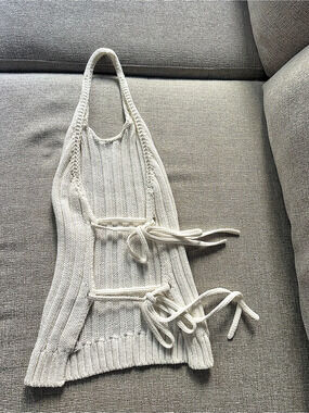 KHAITE Knit Top in White Size Small Like New